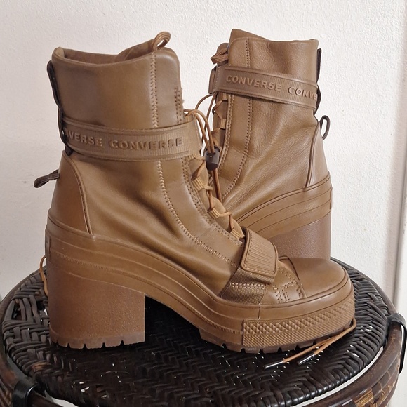 Converse GR 82 XX hi boot shoe wedge sneaker clove brown combat Women Sz 8 - Picture 4 of 12